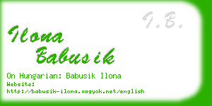 ilona babusik business card